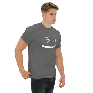 BITCOIN SMILE T - SHIRT in Holzkohle S ( von BITVESTIS)