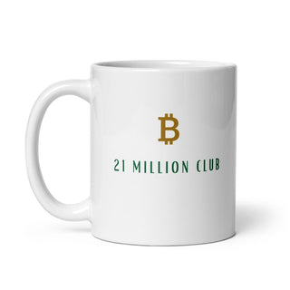 Bitcoin Tasse 21 Million Club von BITVESTIS aus Keramik in weiss