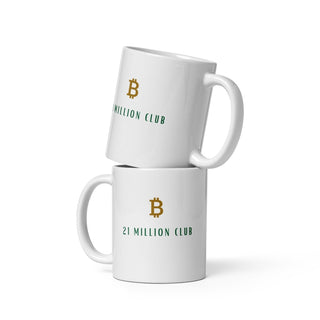 Bitcoin Tasse 21 Million Club von BITVESTIS aus Keramik in weiss