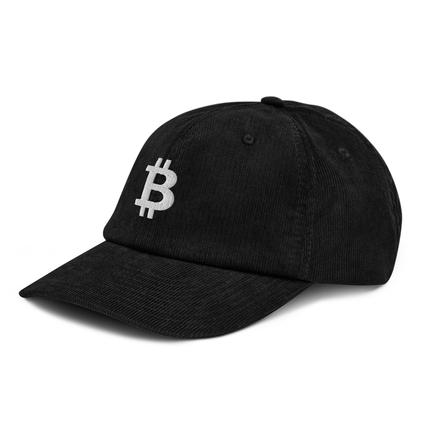 Bequeme Cap aus 100% Baumwoll-Cord mit 3D Bitcoin-Logo – ideal für jeden Tag
