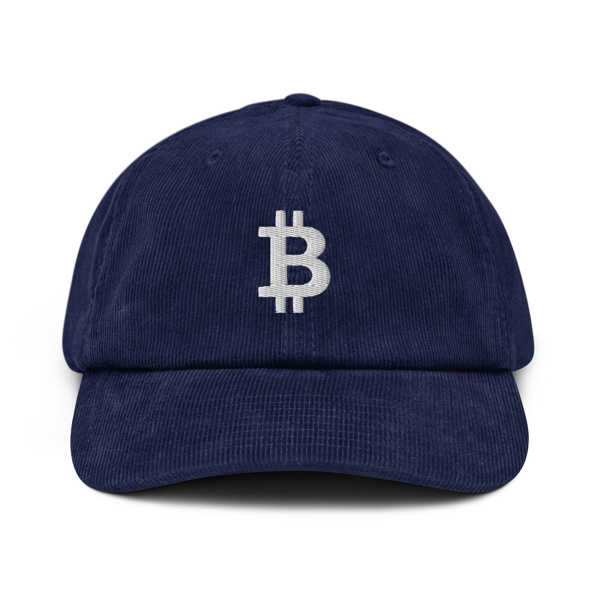 Anpassbare Cord Cap von Bitvestis mit hochwertigem Bitcoin-Logo für individuellen Komfort