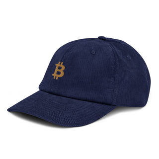 Exklusive Bitcoin Cap mit goldfarbenem ₿-Logo – verstellbar für den idealen Sitz. blau