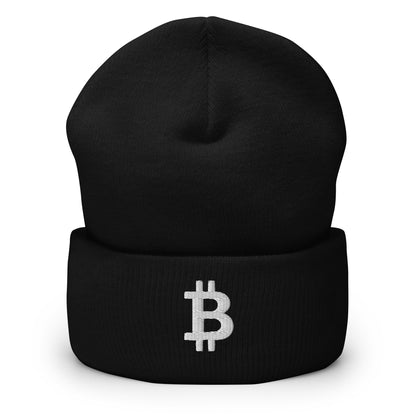 Wintermütze bitcoin, btc style winter muetze - winter-mütze-bitcoin-btc-bean-winterzeit-crypto-m_tze-warm-cuffed-beanie-black-front