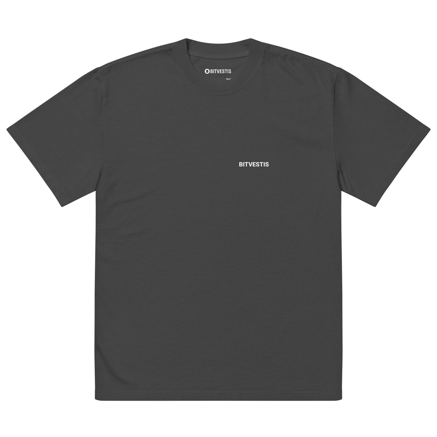 Oversized T-Shirt mit Bitcoin-Statement für Krypto-Enthusiasten – bequem und langlebig.