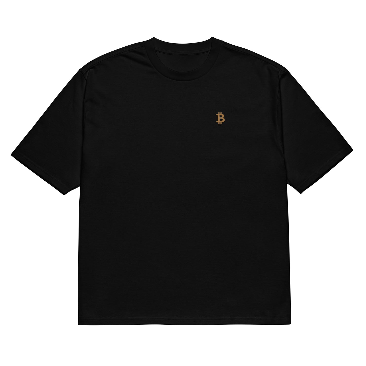 Minimalistisches T-Shirt mit kleinem Bitcoin-Logo für dezenten Look