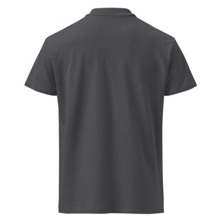 Premium Bitcoin Poloshirt mit Gold Stick in Mouse Grey von BITVESTIS