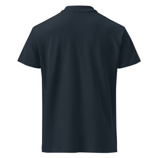 Premium Bitcoin Poloshirt mit Gold Stick in Navy von BITVESTIS