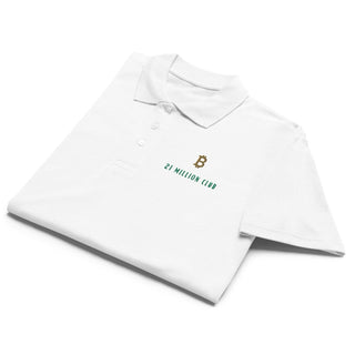 PREMIUM BITCOIN POLOSHIRT MIT STICK in Weiß S ( von BITVESTIS)