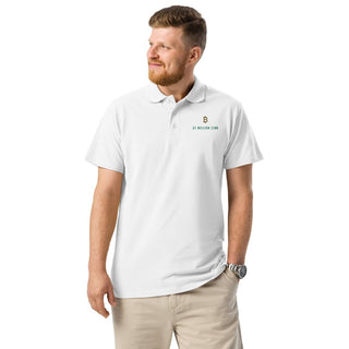 PREMIUM BITCOIN POLOSHIRT MIT STICK in Weiß S ( von BITVESTIS)