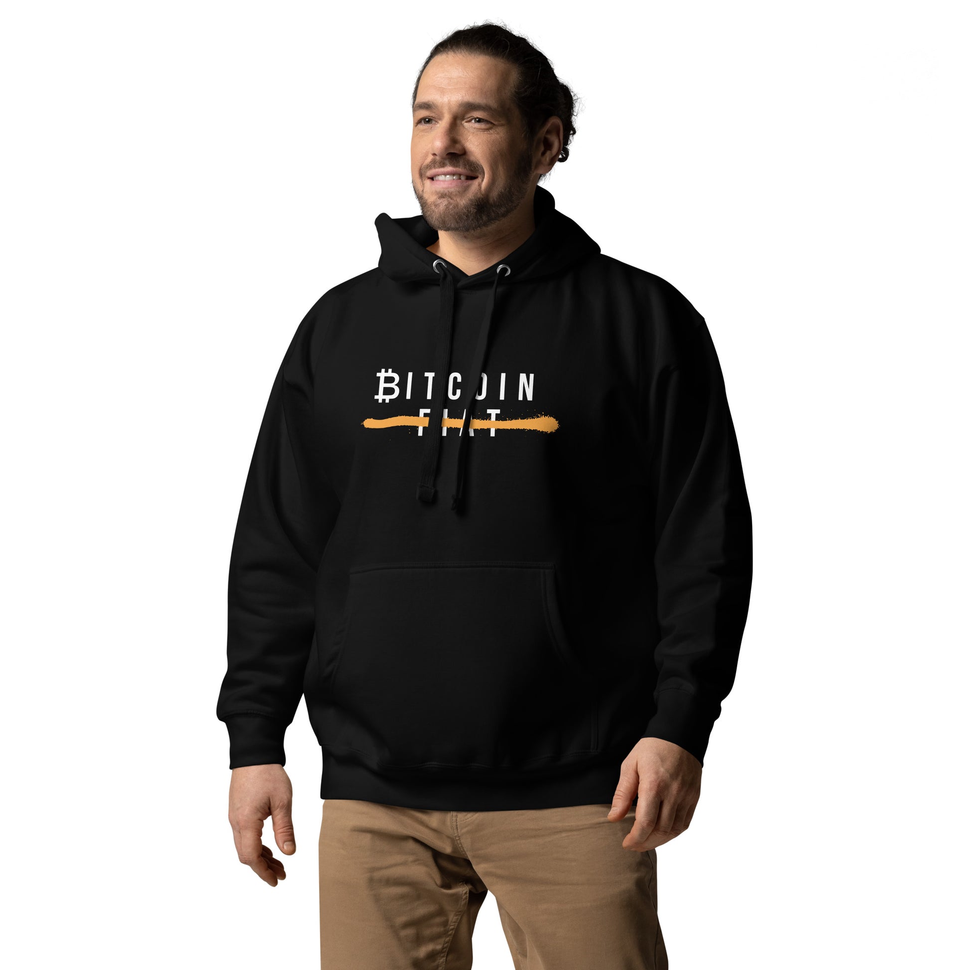 BTC FIAT Hoodie - Stylischer Hoodie mit Bitcoin und Fiat Design, ideal für Krypto-Enthusiasten.