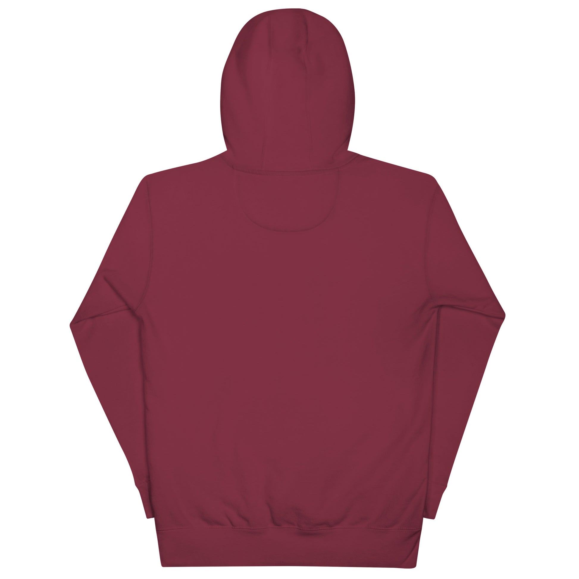 Premium Bitcoin Hoodie in Kastanienrot mit gesticktem Bitcoin ₿-Logo auf der Vorderseite.