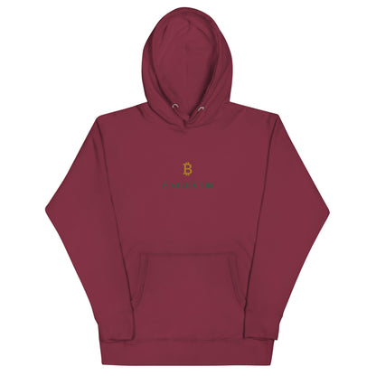 21 Million Club Hoodie Bitcoin BTC-red21 Million Club Bitcoin Hoodie in Rot – Setze ein modisches Statement mit dem goldenen Bitcoin-Logo und einer praktischen Beuteltasche.