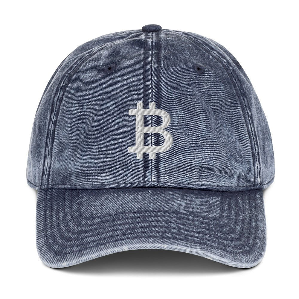 Unisex Bitcoin Cap aus 100 % Baumwolle, perfekt für lässige Outfits.
