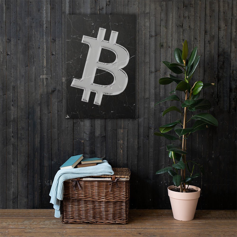 BITCOIN Leinwandbild kunst für zuhause Bitcoin Leinwandbild auf Kiefernholz – für Krypto-Enthusiasten und Kunstliebhaber